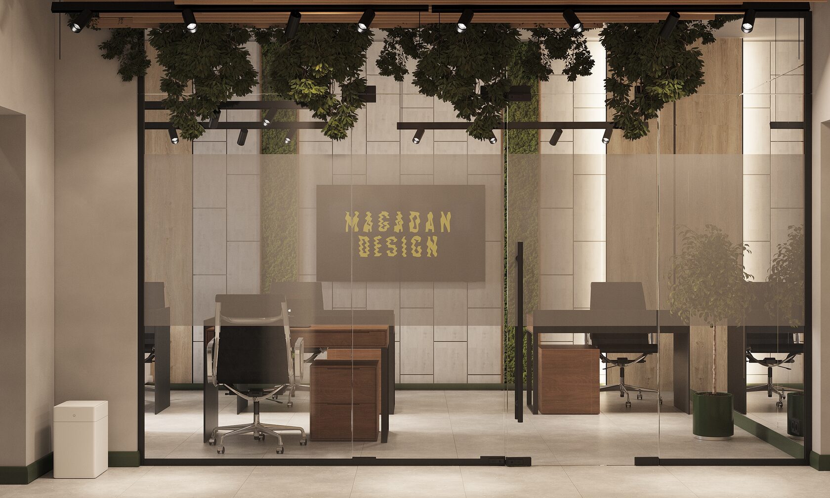 Стеклянная перегородка в офисе