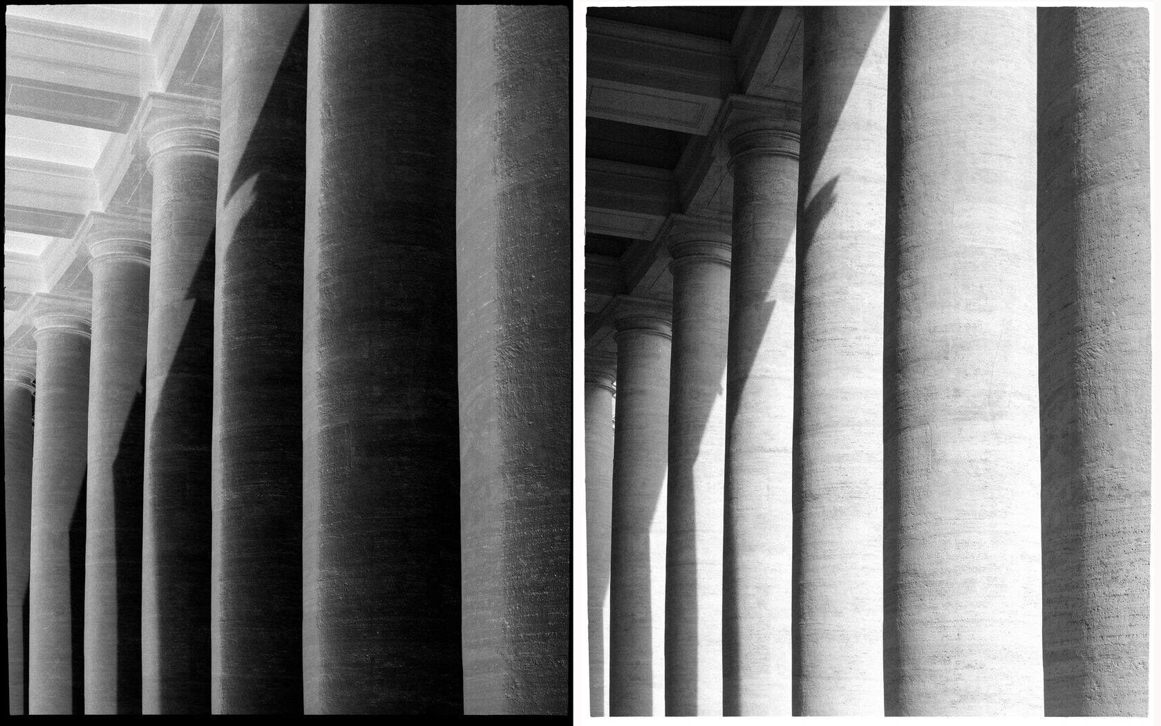 St. Peter’s Colonnade. Vatican City. Rome. 2014. BW Negative 4×5 inch.