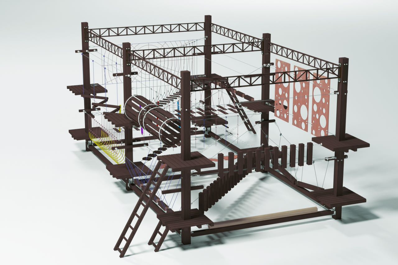 веревочный парк мобильный купить, канатный городок мобильный цена