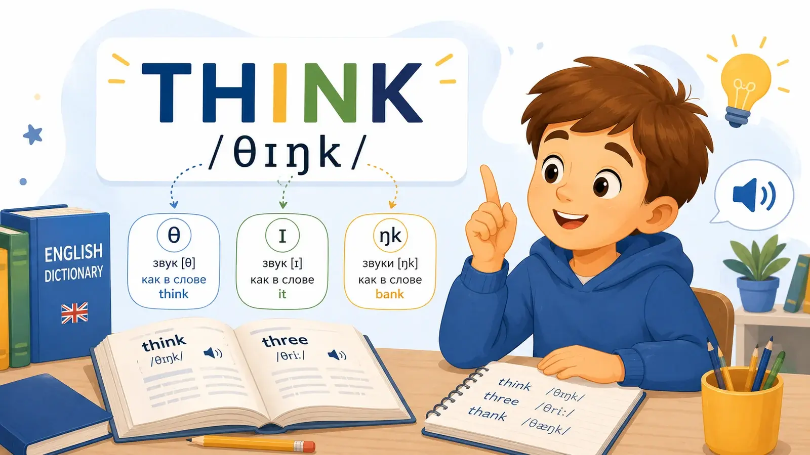 Слово think и его фонетическая транскрипция