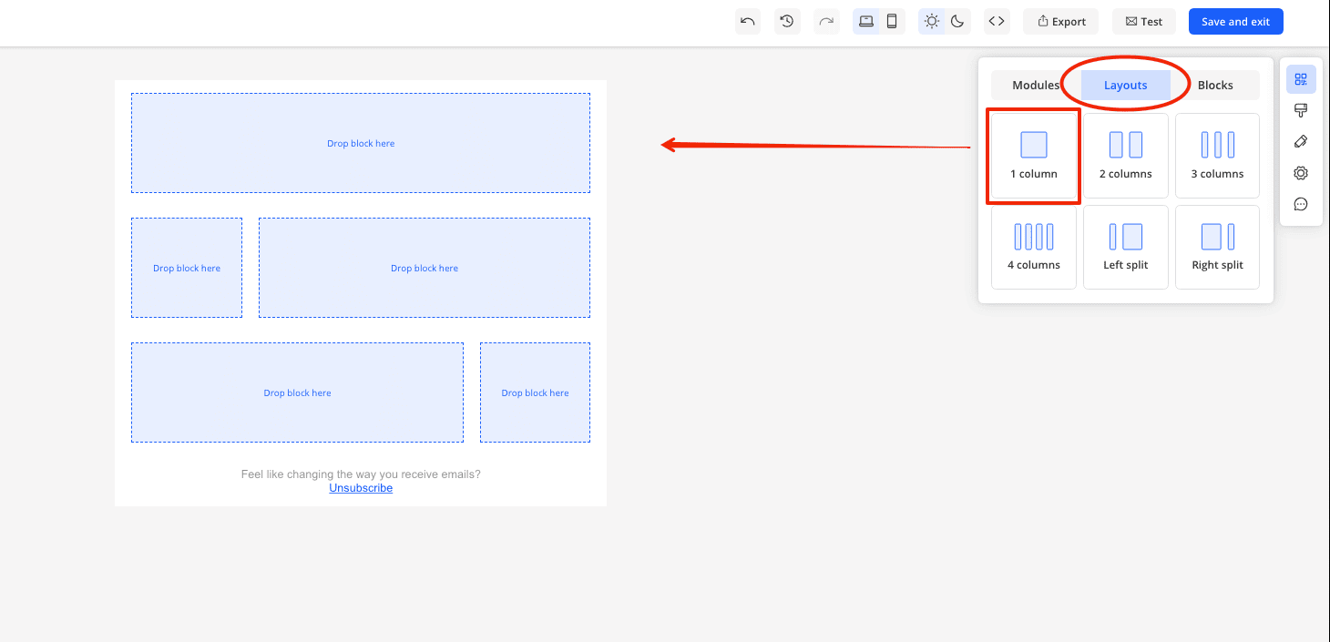 drag a section to needed place