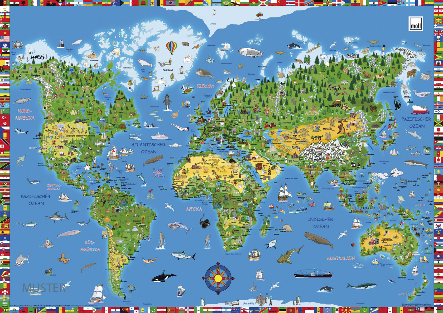 подложка на письменный стол карта мира