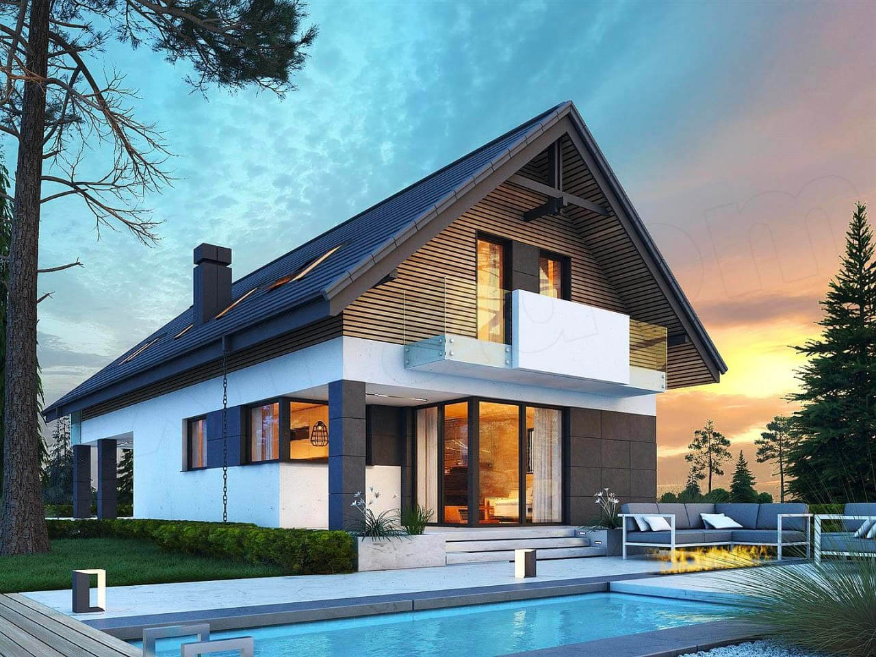 Пример стильного и красивого дома — превратить такой из мечты в реальность поможет компания 101 Group!