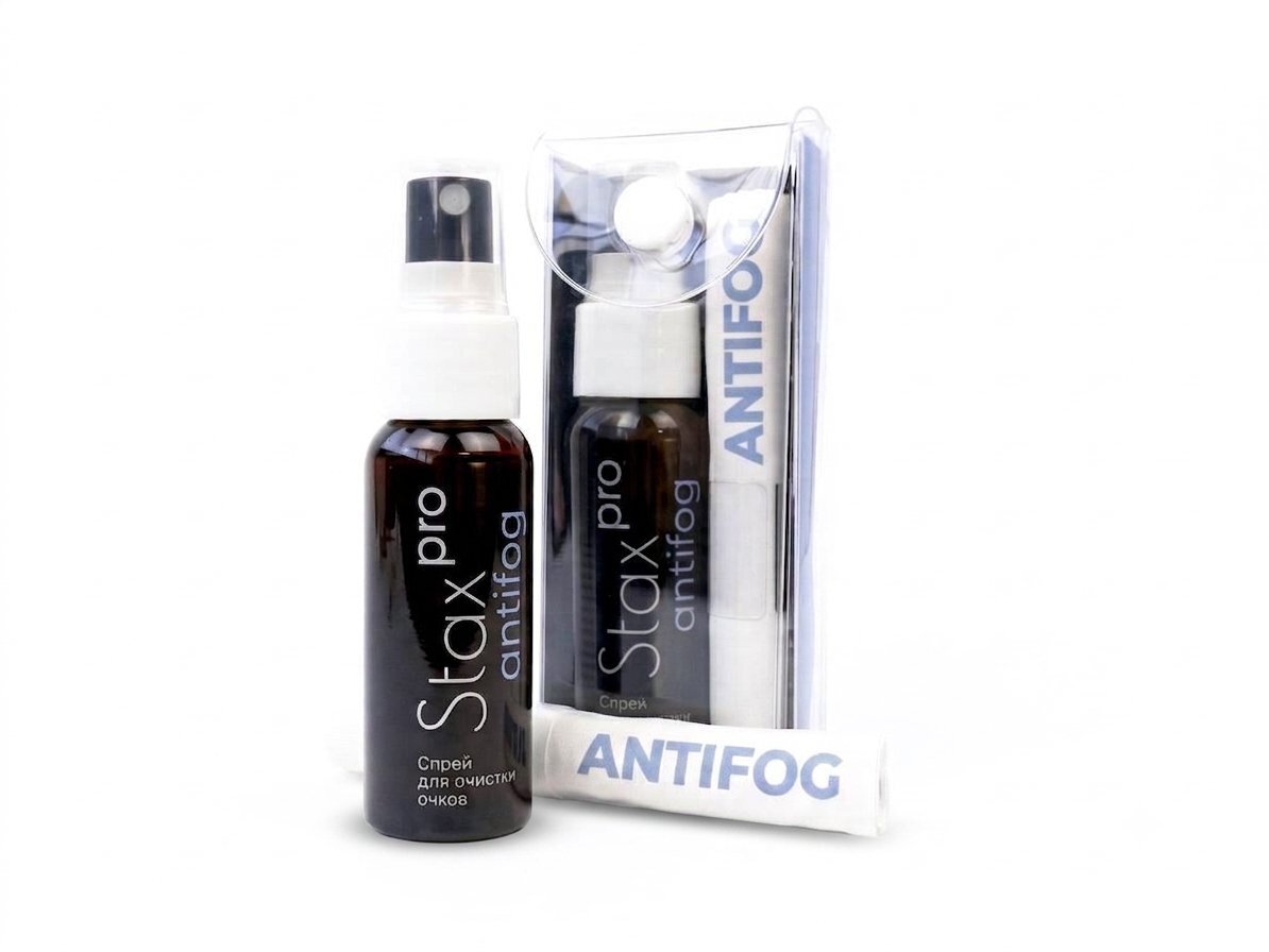 Набор от запотевания очков Stax antifog: спрей и салфетка