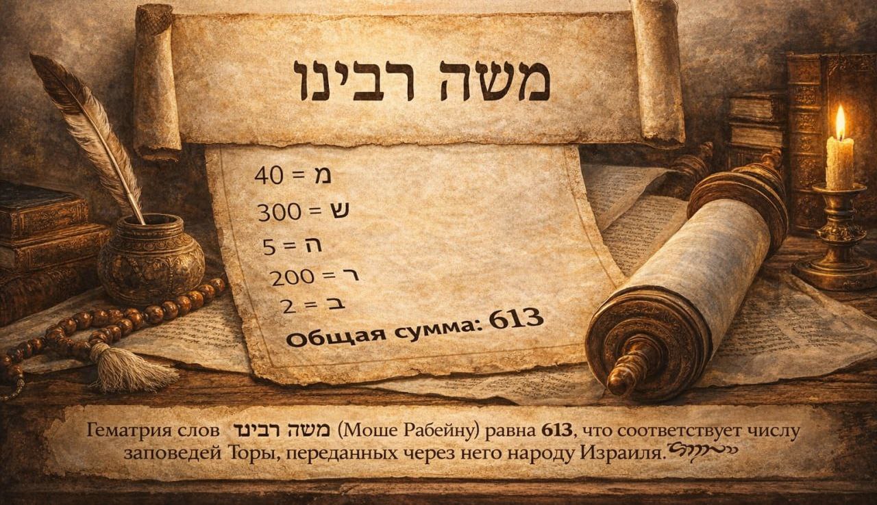 Свиток Торы и расчёт гематрии имени Моше Рабейну как духовный ключ к пониманию Священного Писания