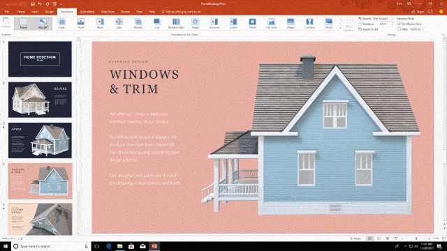 анимация дома в Повер Поинт