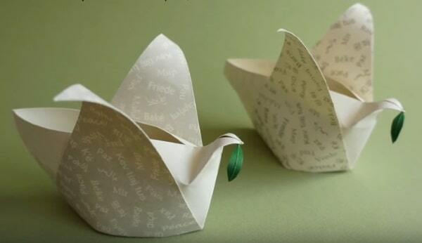 Как сделать голубя из бумаги. Оригами голубь.