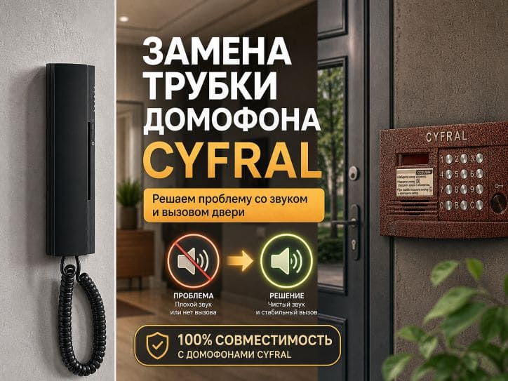 Быстрая замена трубки домофона Cyfral в квартире: решаем проблему со звуком и вызовом