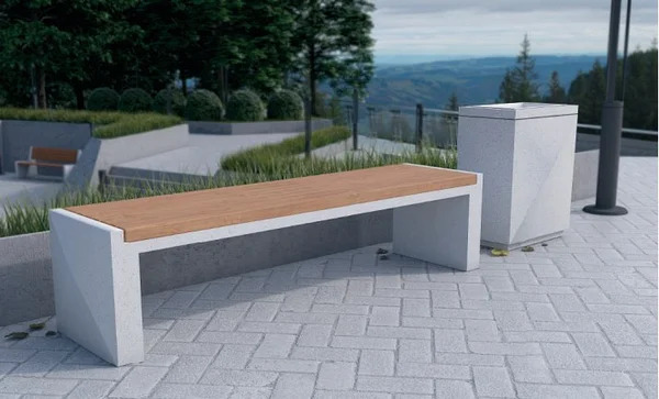 композитный мрамор помогает увеличить срок службы уличных урн и скамеек