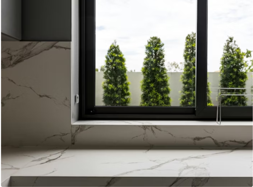 столешница у большого окна