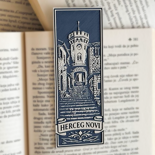 Bookmarker Herceg Novi – suvenirski obeleživač za knjige sa motivom starog grada iz Crne Gore