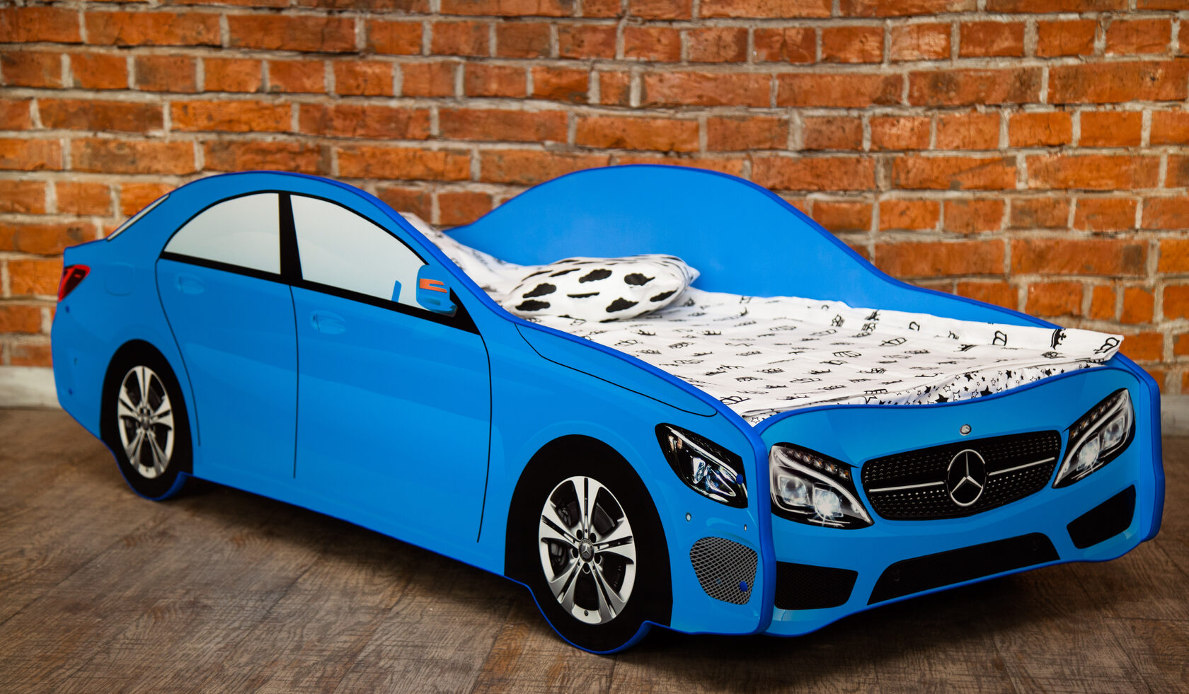 Машинка кровать Мерседес синяя