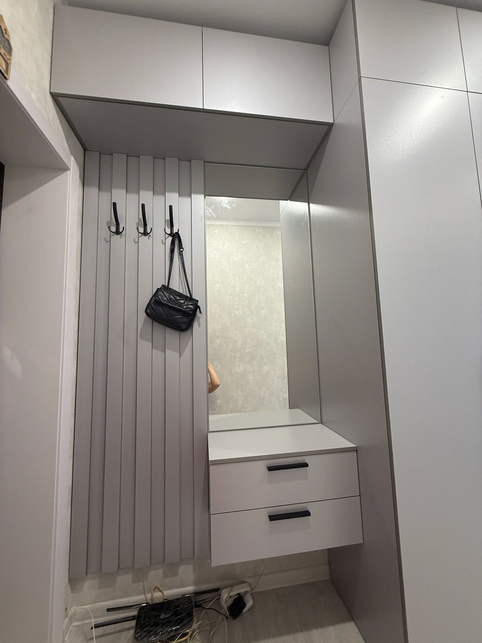 Гардеробная прихожая шкаф на заказ распашной зона с вешалкой