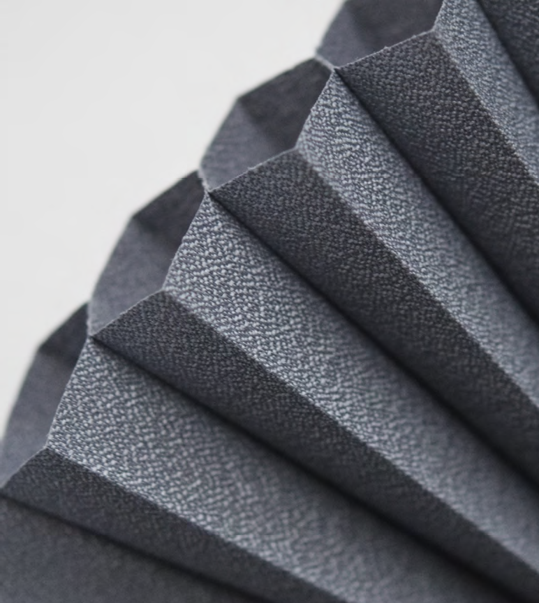 пример штор гофре вид сбоку, цвет темно-серый