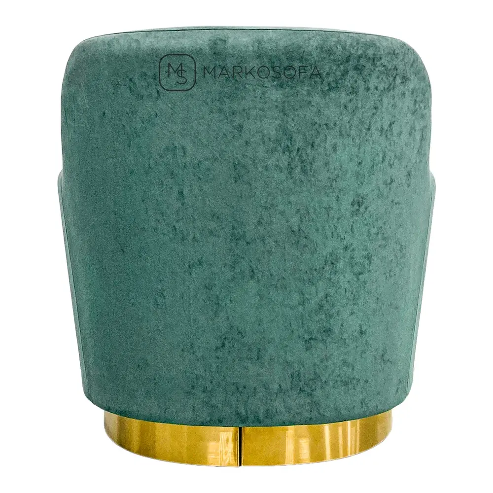 Реплика кресла Жак от Минотти (Jacques Minotti) на заказ в обивке из зеленого велюра на латунном кольце