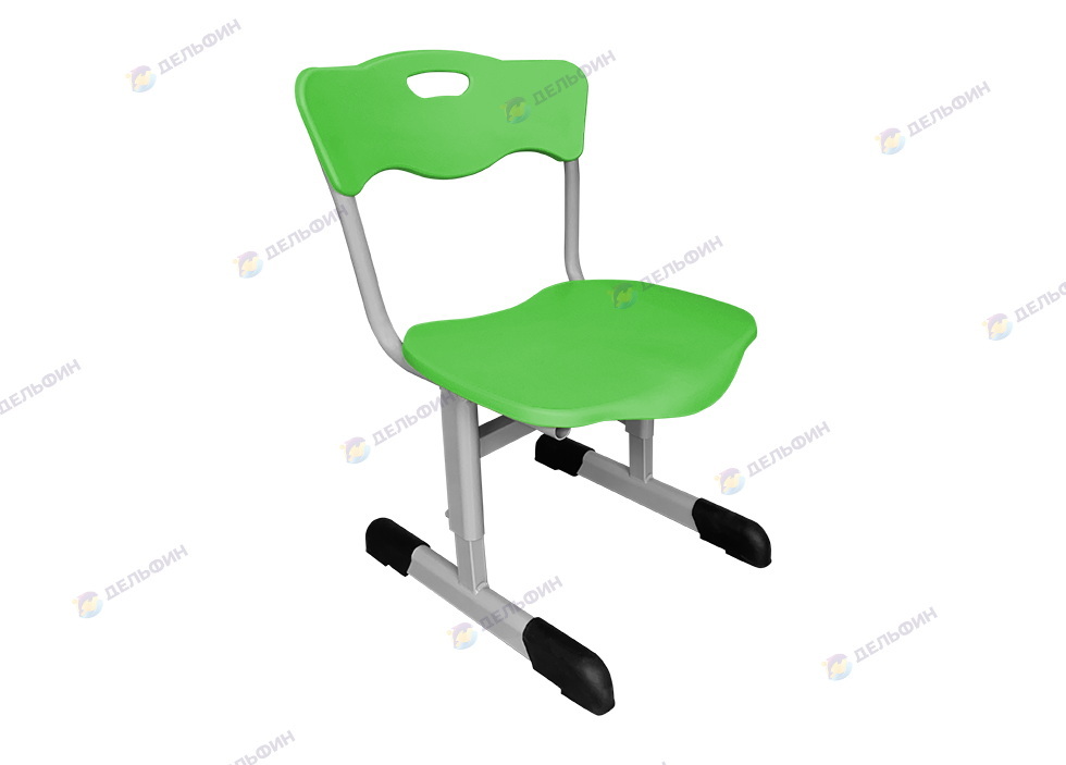 Школьный стул регулируемый сиденья и спинки эргономичный пластик зелёный
