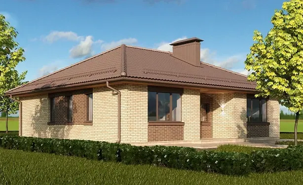 Проект одноэтажного дома с панорамным эркером (C-98): изображение 3