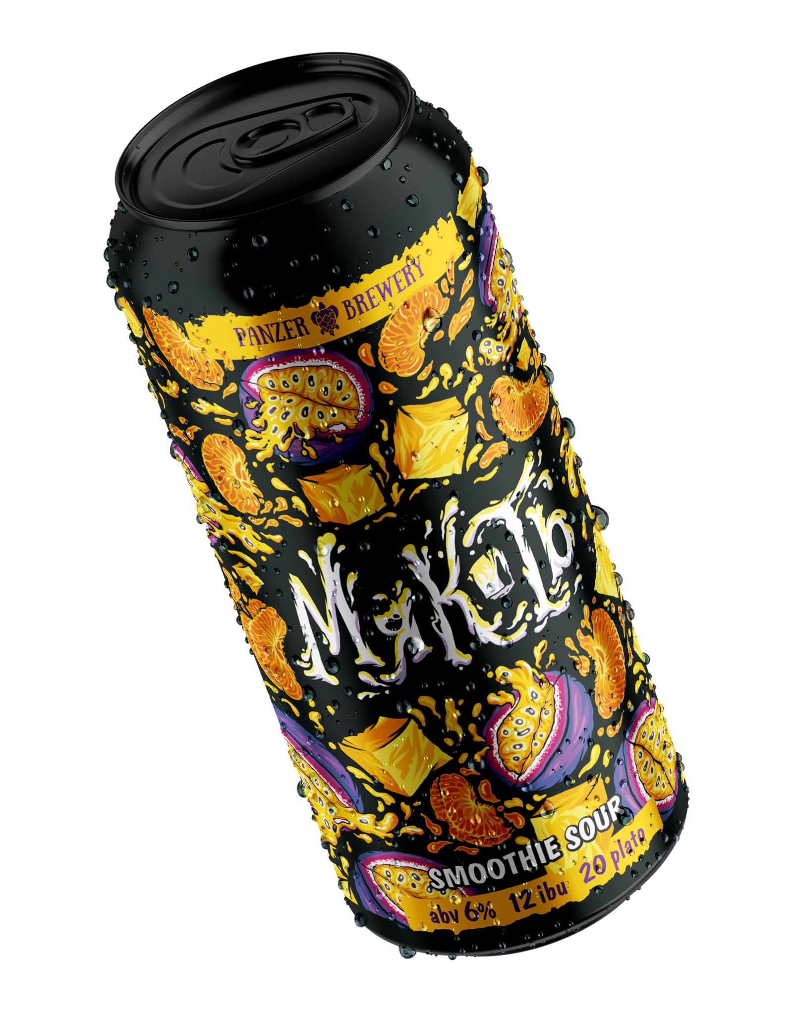 Банка пива Мякоть / Манго, Маракуйя и Мандарин - Sour Smoothie от Panzer Brewery
