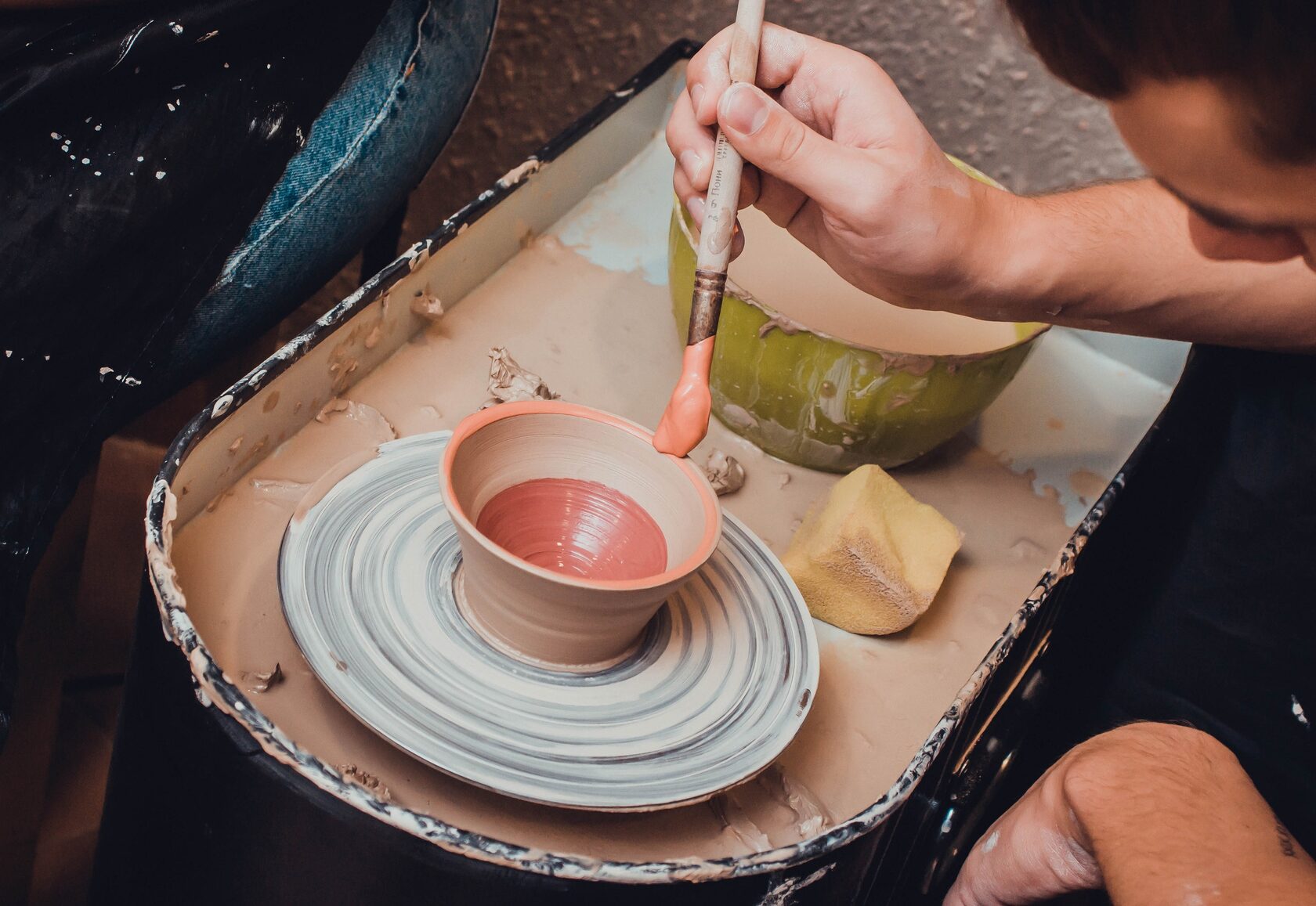 Painting pottery in Los Angeles