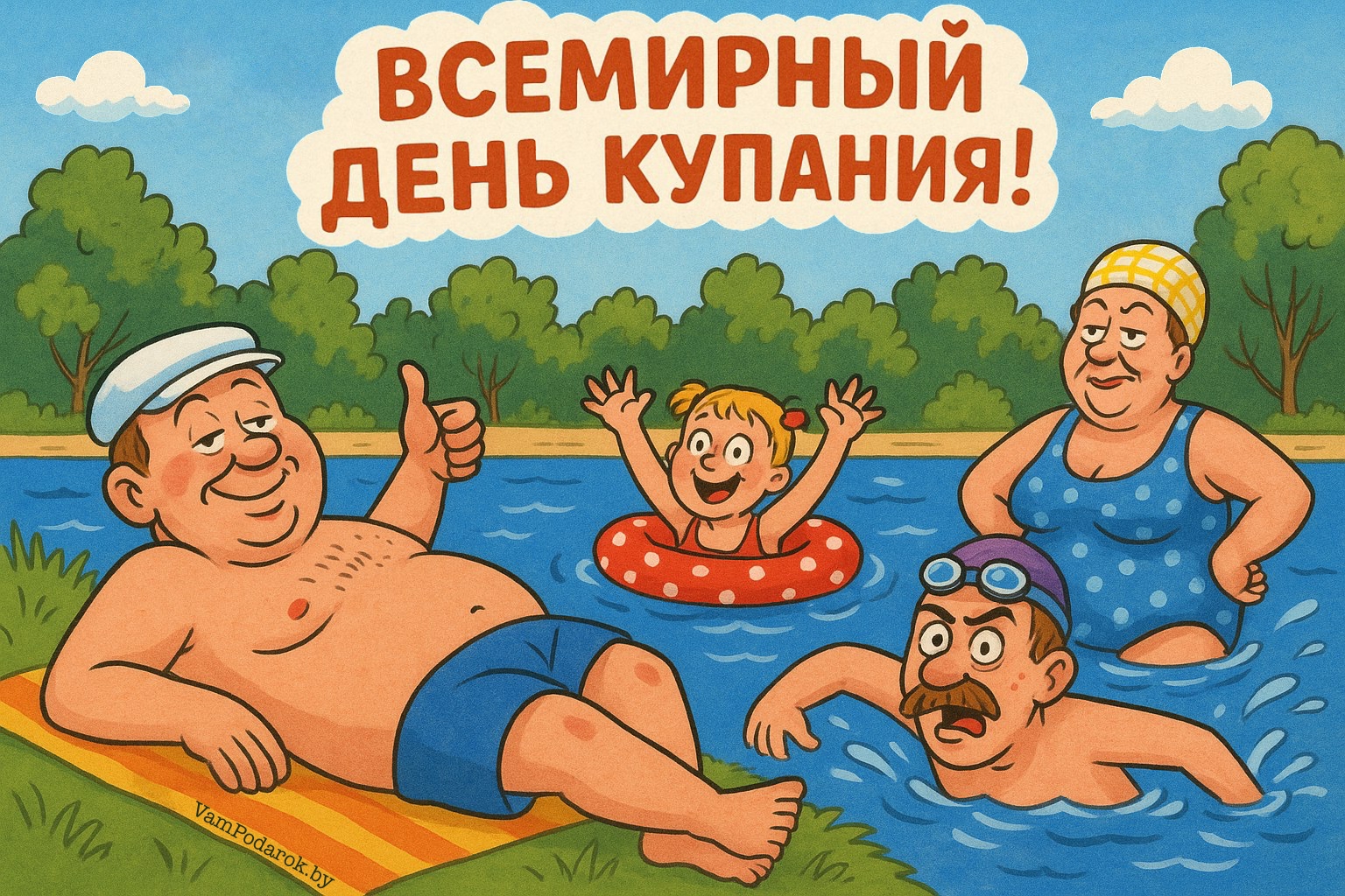 Всемирный день купания – открытка