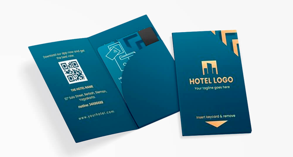 Пример размещения QR-кода на конверте для ключ-карты в отеле