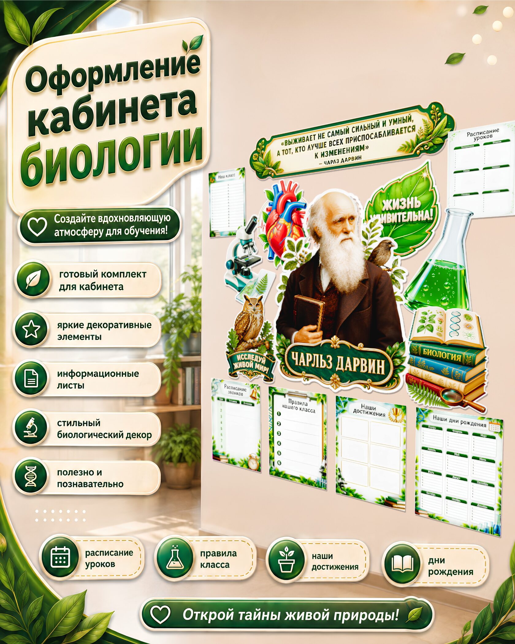 Оформление кабинета биологии