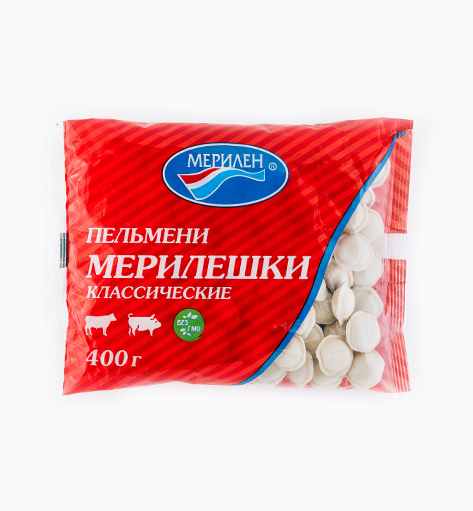 Пельмени «Мерилешки классические» от производителя Мерилен: замороженные полуфабрикаты из свинины и говядины с луком и чесноком. Упаковка: 400 гр. Домашний вкус в современной фасовке.