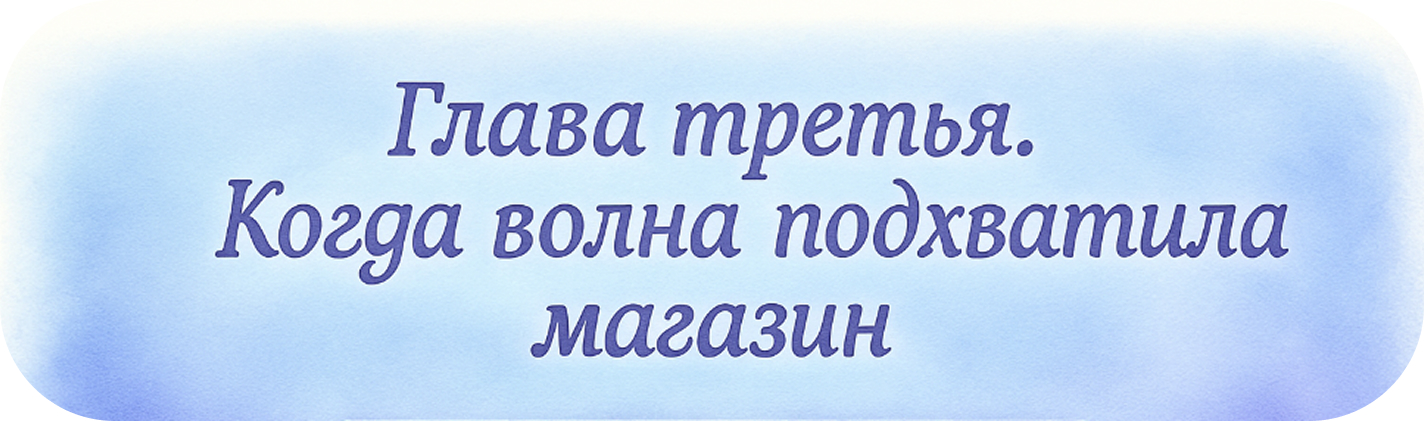 Глава третья. Когда волна подхватила магазин