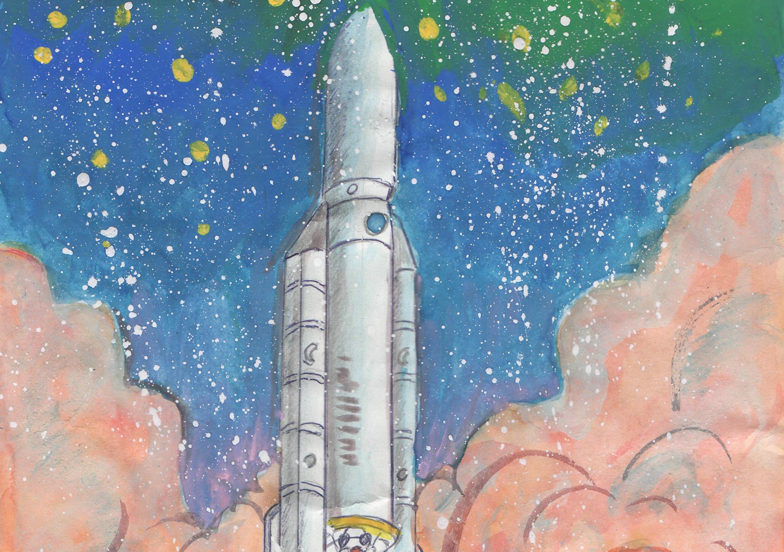 Рисунок ко дню космонавтики 3 класс красками. Рисунок на тему космос. Рисунок ко Дню космонавтики. Рисунки на тему космос для детей. Рисунок на тему день космонавтики.