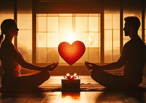 Иллюстрация, демонстрирующая принцип фэншуй в интерьере, подчеркивающая влияние пространства на личные отношения и атмосферу в доме