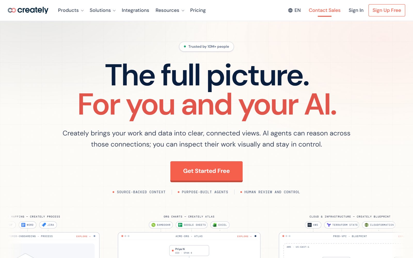 Creately homepage screenshot (October 2026)
