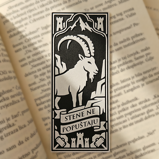Bookmarker Kozorog Stene ne popuštaju – obeleživač za knjige iz kolekcije Legende Crne Gore