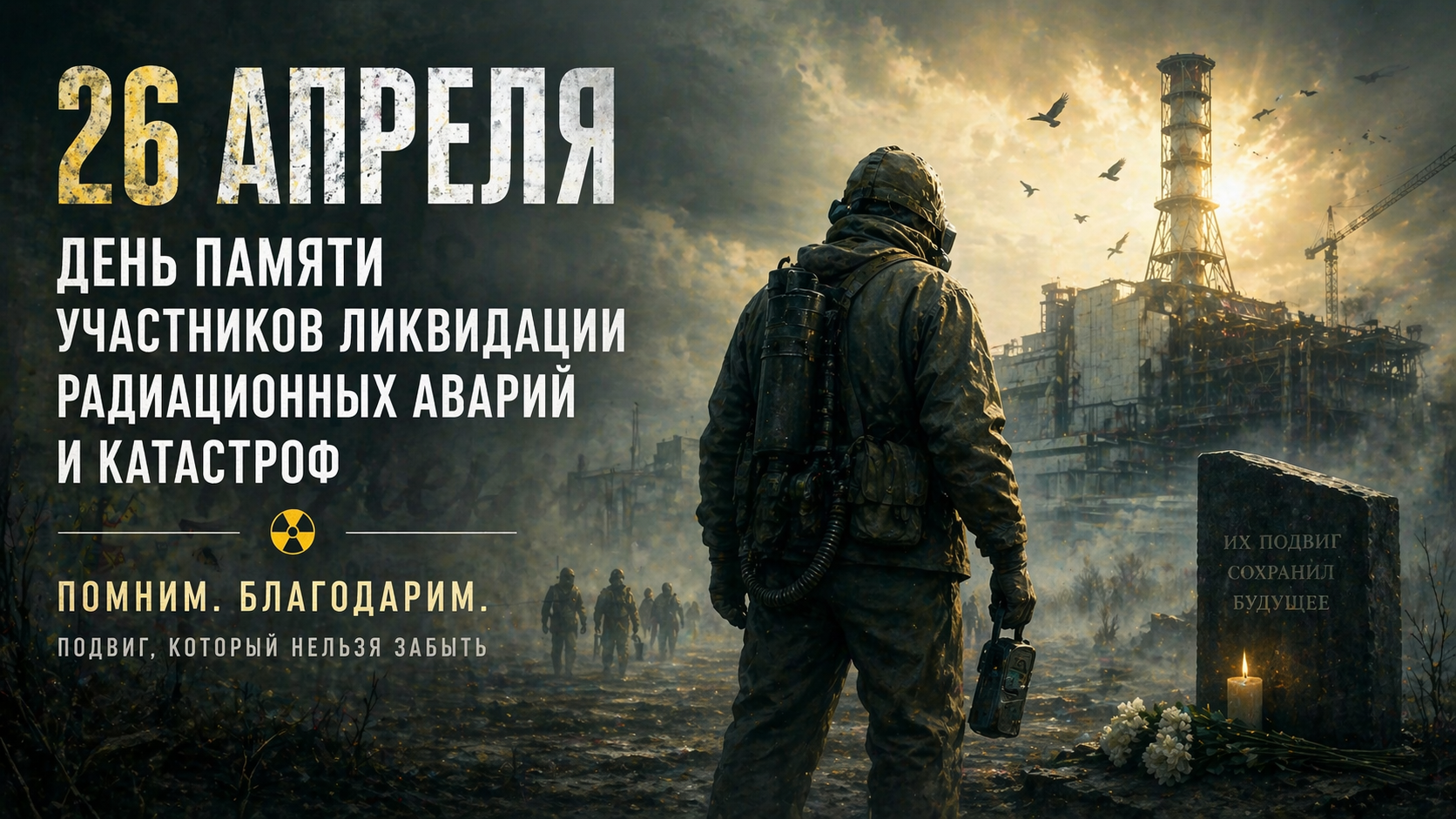 26 апреля — День участников ликвидации последствий радиационных аварий и катастроф и памяти жертв этих аварий и катастроф