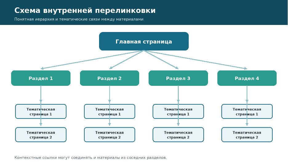 Базовая схема внутренней перелинковки сайта.