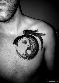 Тату (татуировка) Драконы инь янь - фото татуировки ()