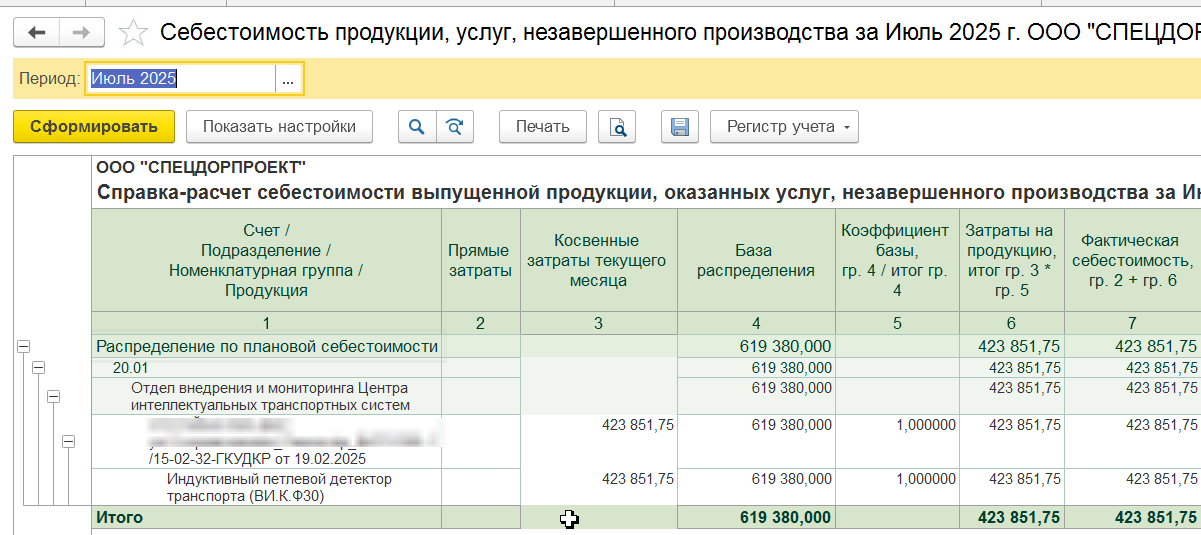 Себестоимость продукции