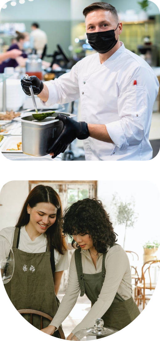 Мы собрали лучшие умы, руки и⦁практики из⦁нескольких отраслей: от⦁гостиничной сферы до⦁ресторанов высокой кухни. Знаем не⦁только, как⦁приготовить и⦁сервировать блюда, но⦁и как⦁обеспечить высококлассный сервис на⦁мероприятии любого уровня.