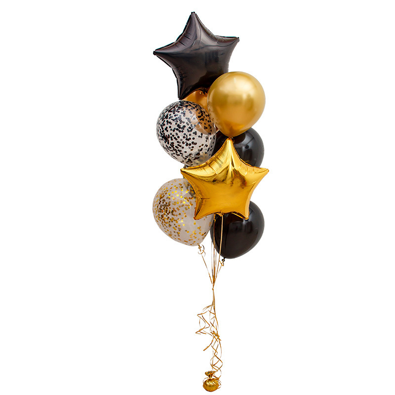 Noir, or et blanc - Bouquet de ballons Jumbo personnalisé avec numéro de 16  po