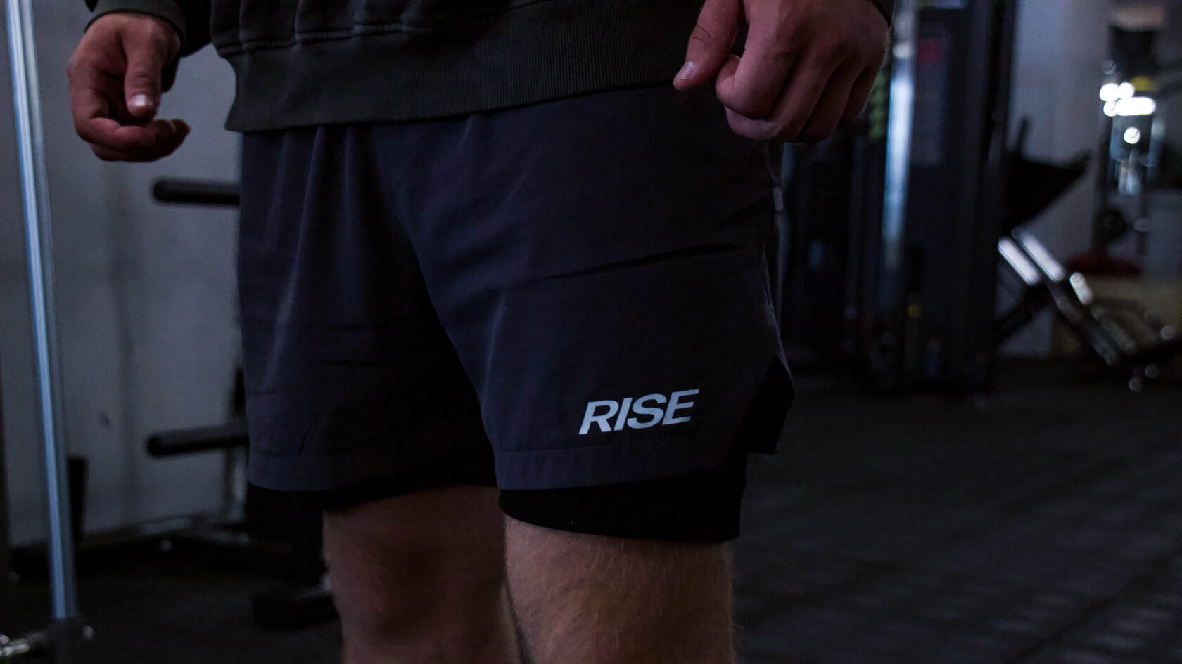 Мужские шорты Rise с тайцами спортивные темно-серые