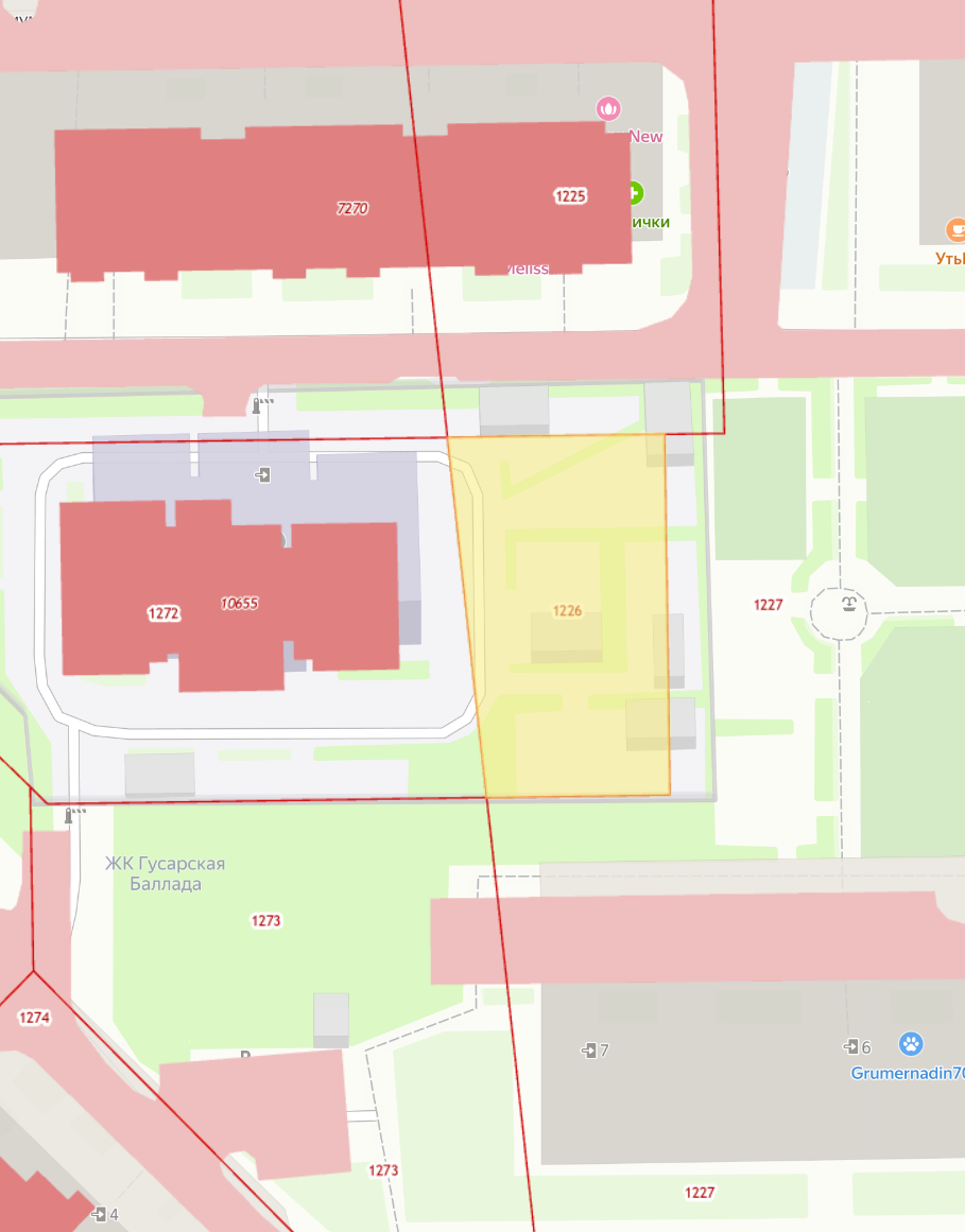 Спутниковый снимок участка 1,165 м²