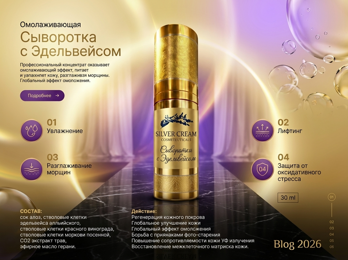 Антивозрастная сыворотка с эдельвейсом блог 2026