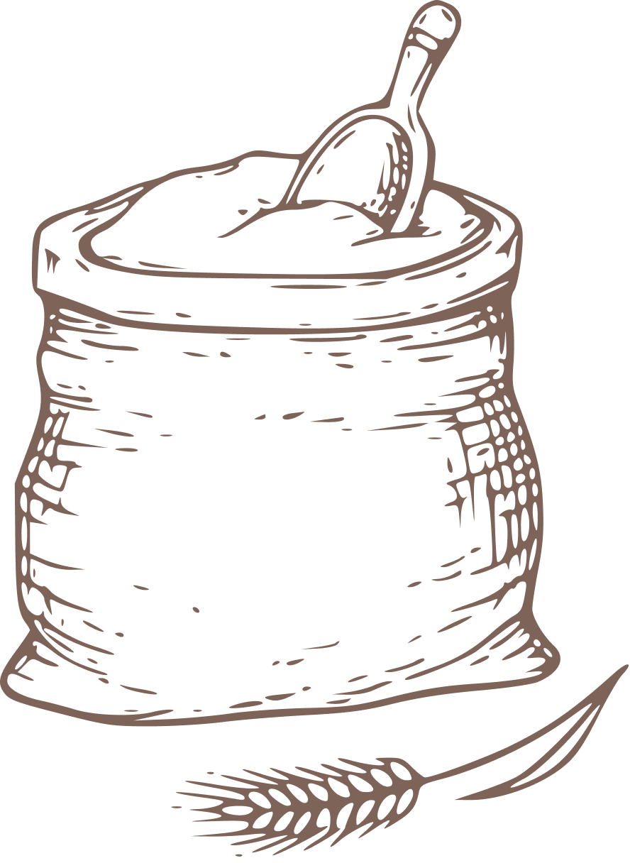 мешок муки, из муки, в муку