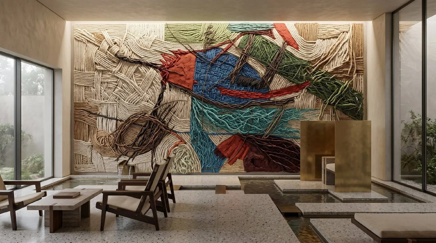 Conceptual visualization of a site-specific installation developed for an architectural space