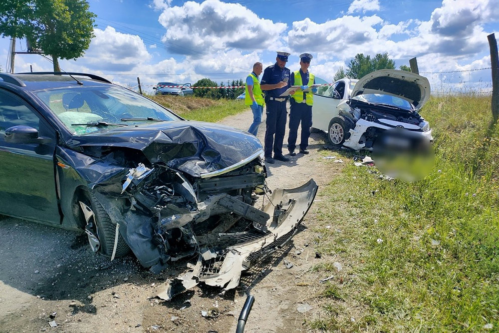 Место столкновения Себастьена Ожье с местным водителем/Фото: wm.policja.gov.pl