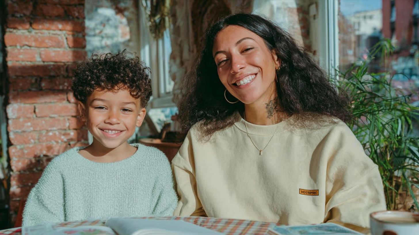 Padre e hijo configuran juntos la seguridad de la cuenta Roblox en la computadora.