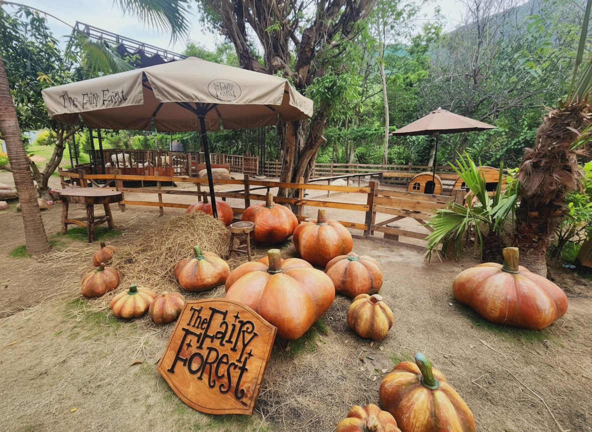 Пруд и прогулочная зона в парке Нячанга