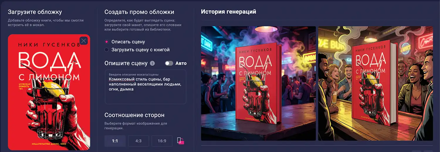 Пользовательское создание мокапа книги