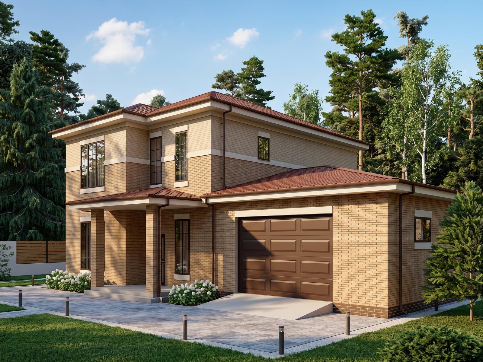 Дом под ключ 211 м² из керамзитоблока, проект «Фамильный премиум», Тюмень