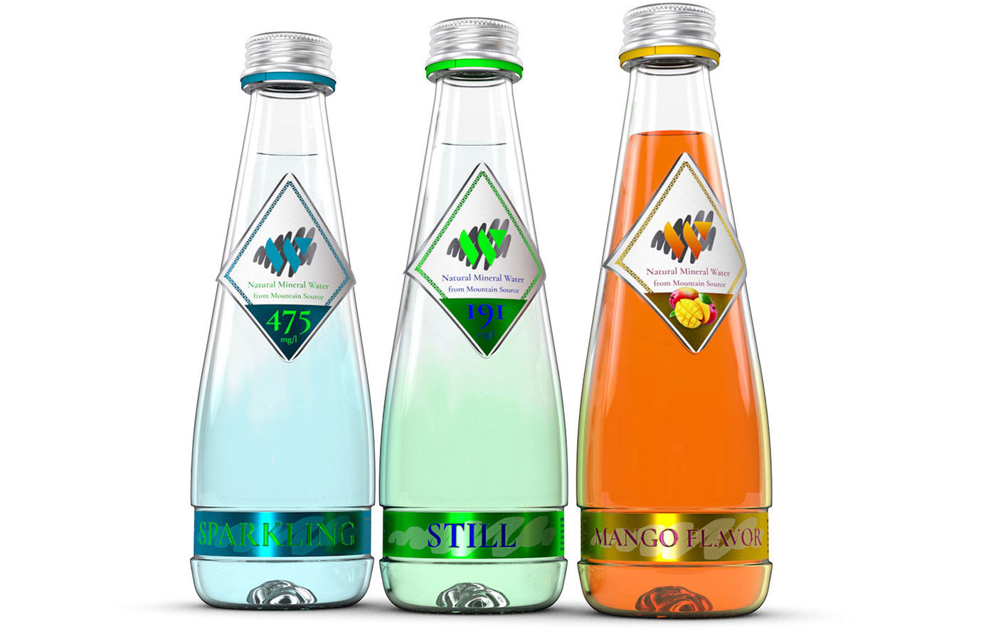 Бутылки воды W water