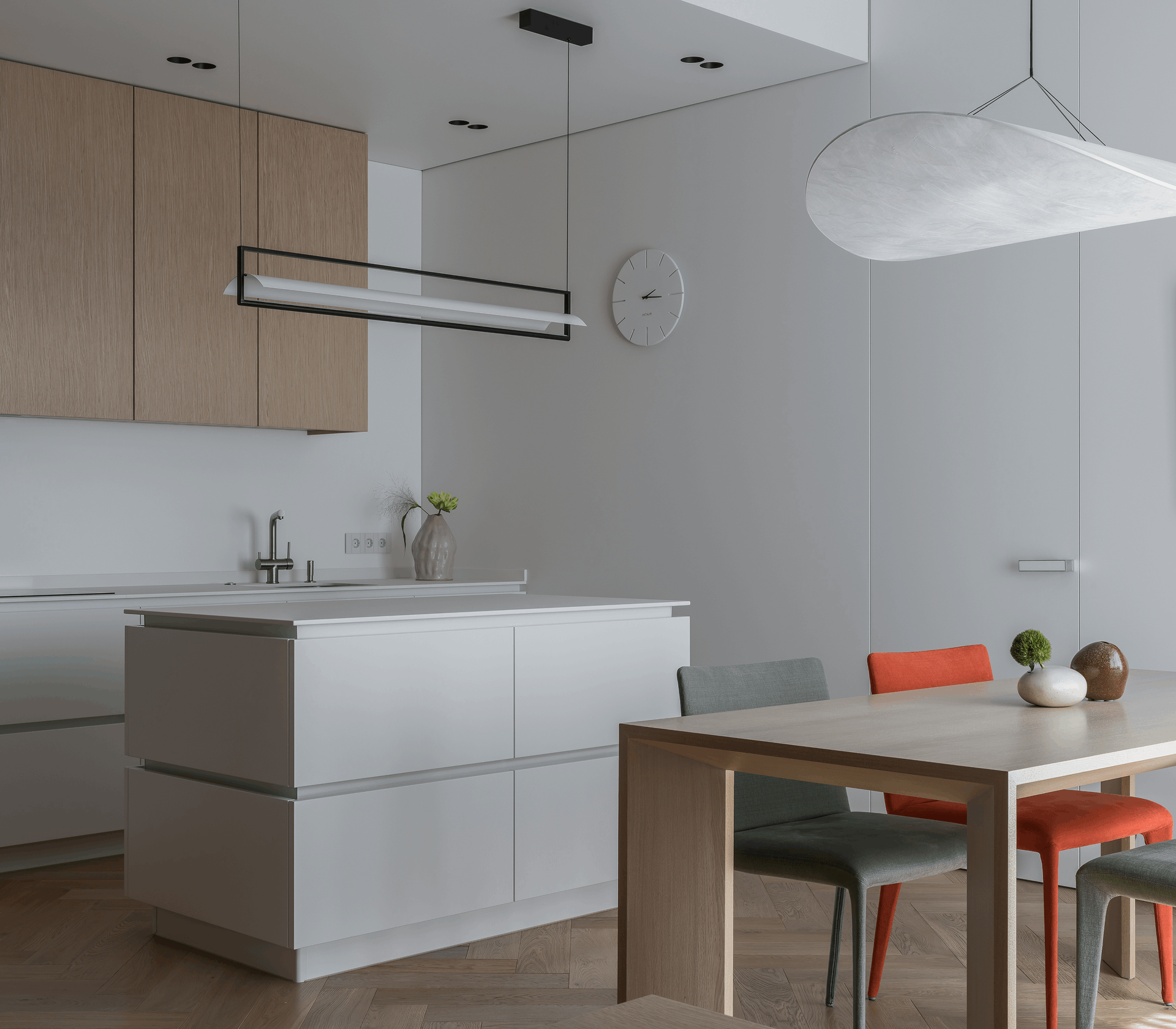 кухня гостиная минимализм